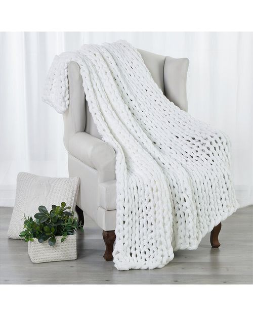 Chunky Knit Chenille Throw