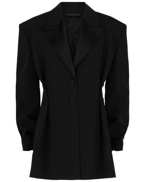 Pleated Single-Breasted Blazer