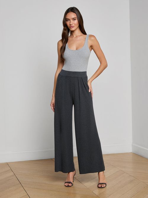 Milly Knit Pants In Charcoal Grey
