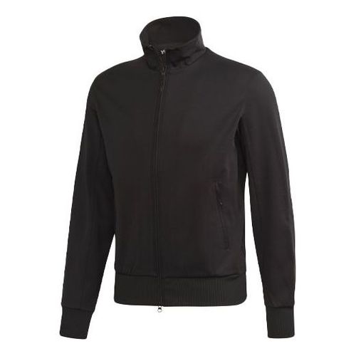 Men's Y-3 Printing Logo Stand Collar Zipper Long Sleeves Jacket Black
