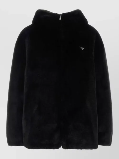 Prada - reversible eco fur hooded jacket