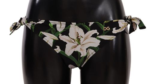 Lily Print Bikini Bottom — Black