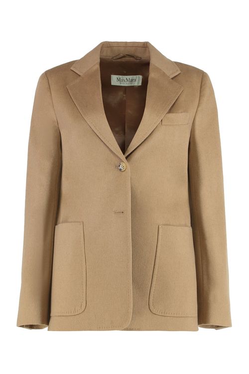 Camel Draped Zibellin Single-Breasted Blazer