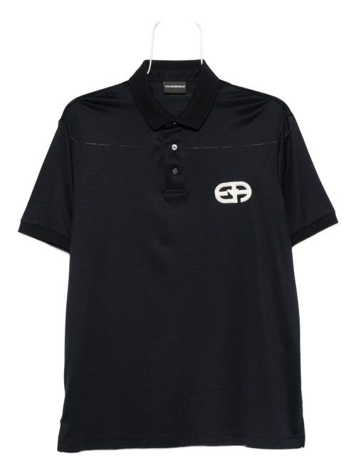 Logo-embroidered polo shirt - Blue