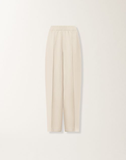 Fluid linen and viscose pants, butter
