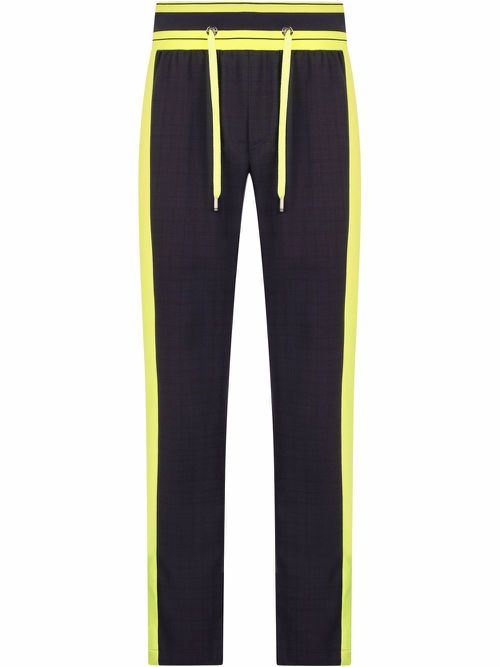 Checked logo track pants - Blue