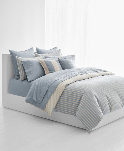 Graydon Bold Stripe Comforter, King - Dune And Chambray