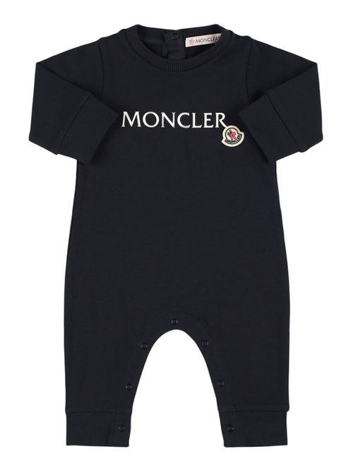 몽클레어 키즈 Logo Cotton Blend Romper 81IFGT019-NZC40