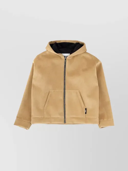 MSGM - hooded jacket with kangaroo pocket and ribbed cuff