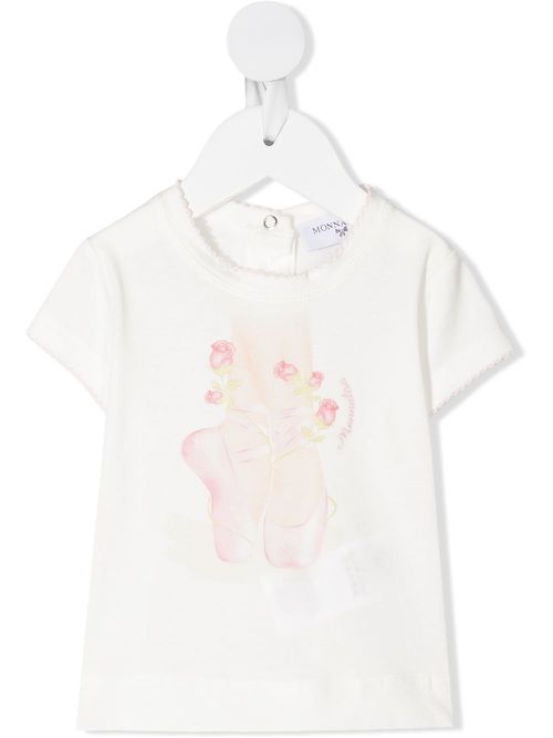 Teddy bear print T-shirt - White