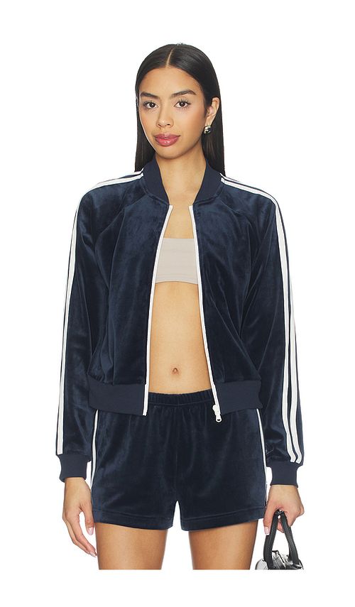 Splits59 Heritage Velour Bomber Jacket in Navy. S. Also in