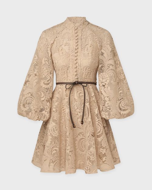 Zimmermann Dress Waverly Lace Mini Taupe 2