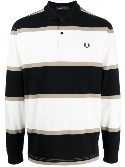 Striped cotton polo shirt - Multicolour