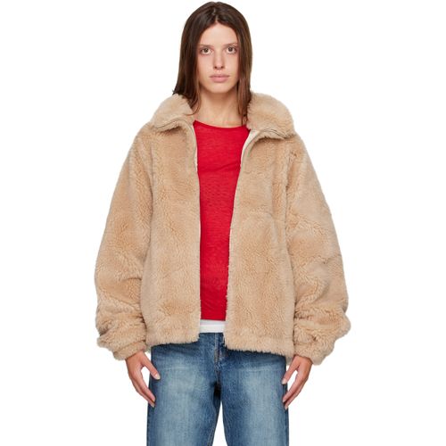 Beige Falco Oversized Wool Slik Jacket