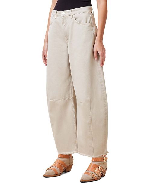 Jett High Rise Barrel Jeans in Cream White