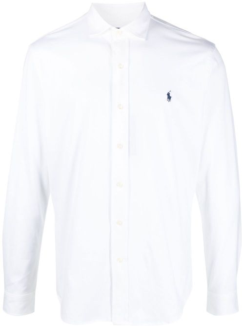 Embroidered polo-pony shirt - White
