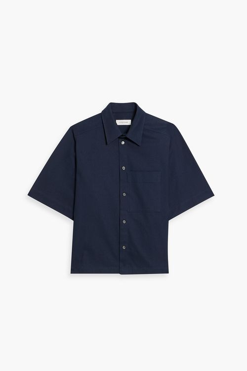 Cotton-blend canvas shirt - Blue - IT 46