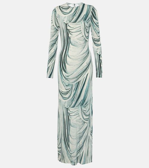Printed jersey maxi dress