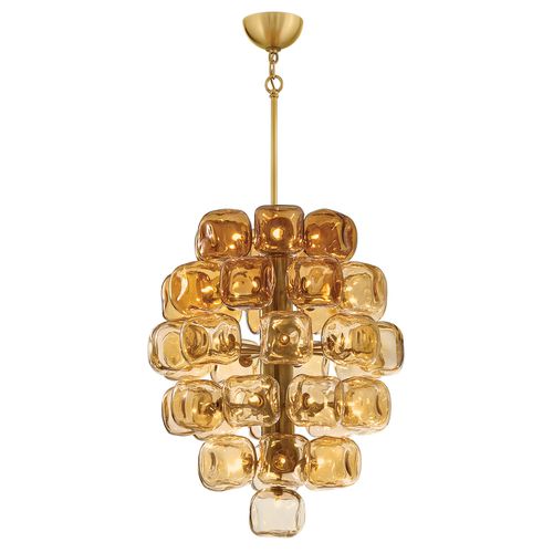 Unlacquered Brass LED Chandelier from the Perriand Collection