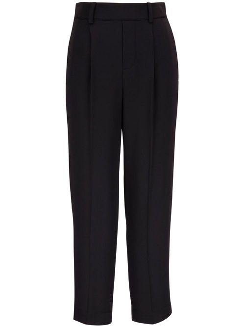 High-waist tapered-leg trousers - Black