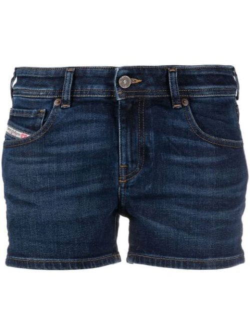 Straight-leg denim shorts