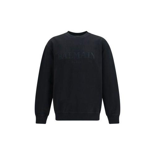 Logo-Embroidered Cotton Sweatshirt — Black