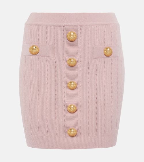 High-rise knitted miniskirt