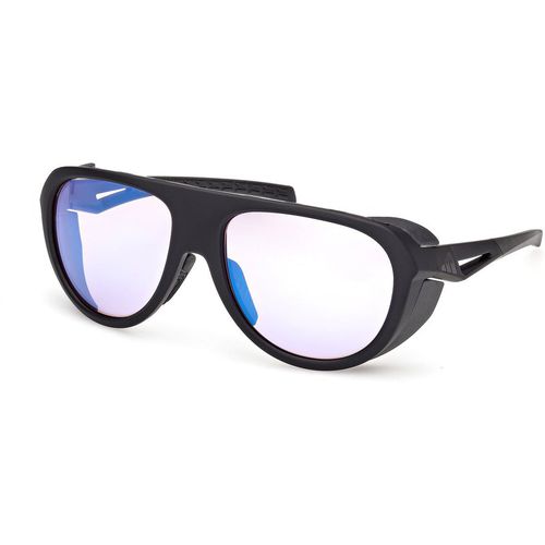 Adidas Sport Unisex Adidas Sport SP0110 02X Sunglasses Injected Black Blue Pilot Photochromic