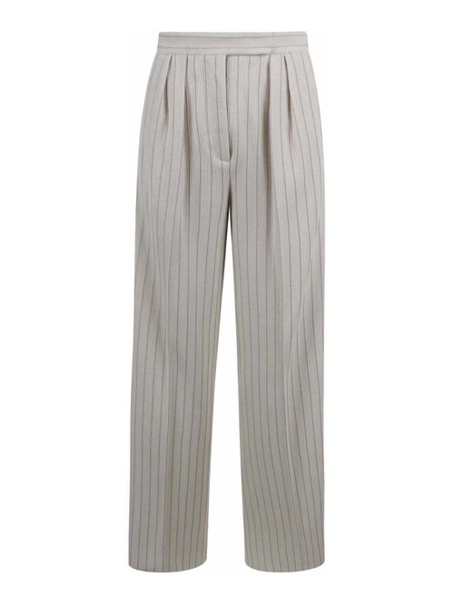 Wide-leg pinstriped pique jersey trousers