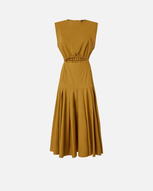 Sleeveless midi dress with pleats and cut-out - 36