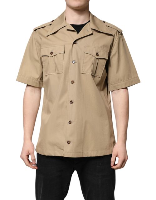 Short-Sleeve Utility Shirt — Brown