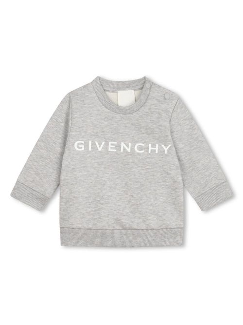 Logo-print mélange-effect sweatshirt - Grey
