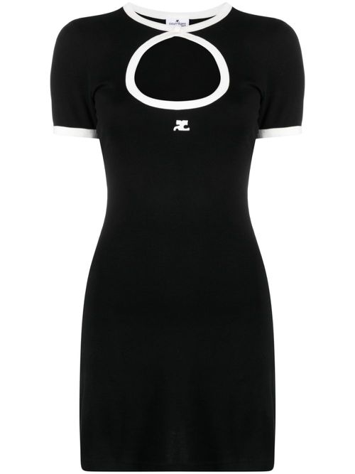 Cut-out cotton minidress - Black