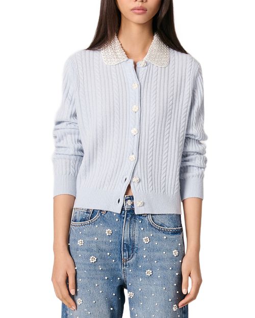 Cardigan with Jewelry Collar