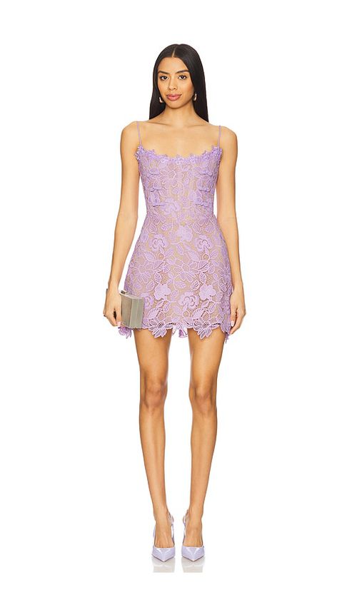 SAU LEE Rory Lace Dress in Lavender. 12. Also