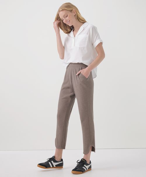 Women's Deep Taupe Heather Airplane Tulip Hem Pant