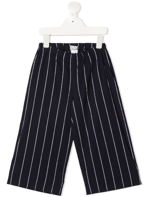 Elasticated pinstripe-print trousers - Blue