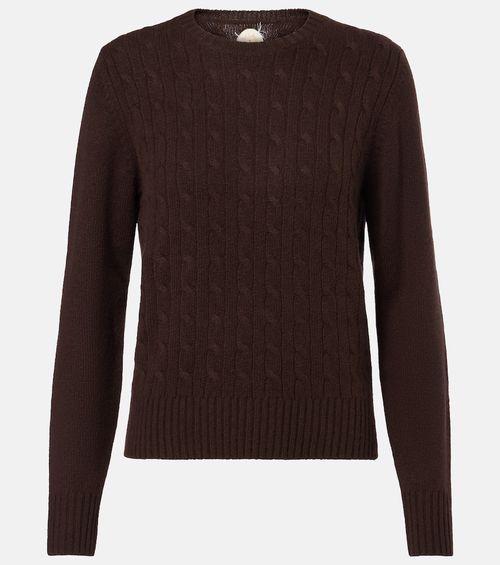 Cable-knit cashmere-blend sweater