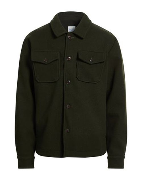Man Shirt Dark green Size 44 Polyester