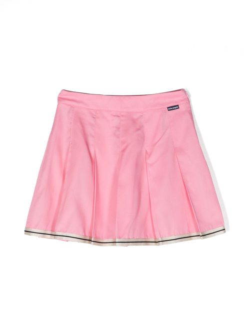 Stripe-trim pleated miniskirt - Pink