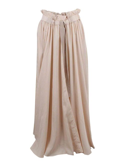 Long skirt with drawstring waist