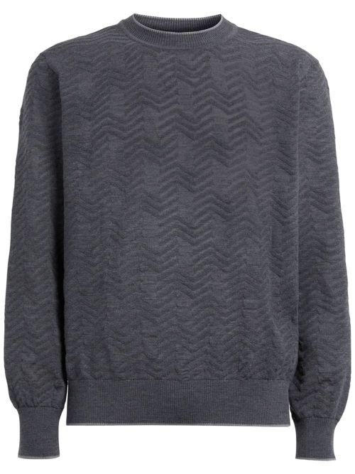 Chevron crew-neck jumper - Grey