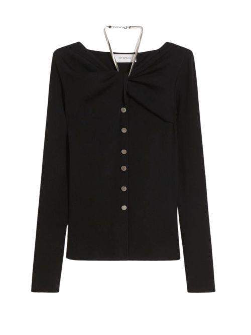 Black Boat Neck Cardigan