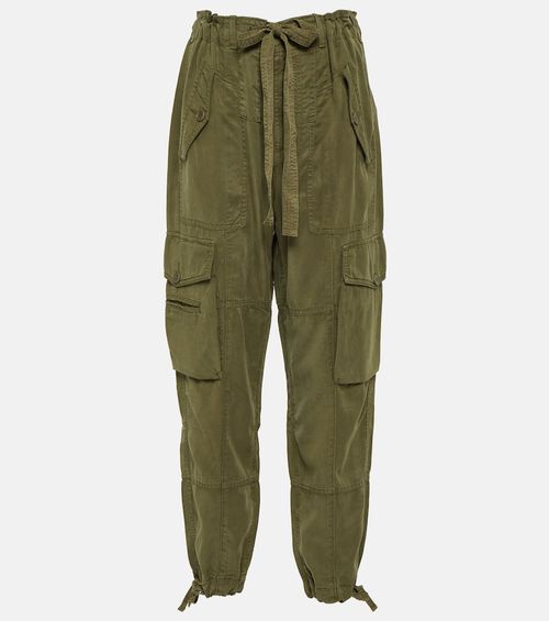High-rise canvas cargo pants