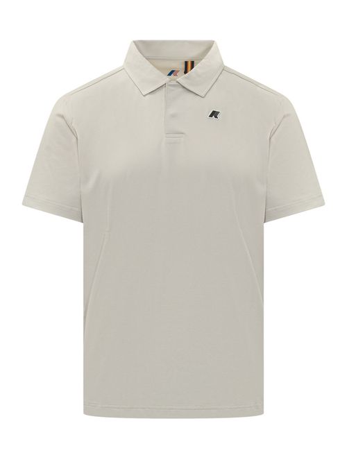 Beige Logo Shirt Collar Polo