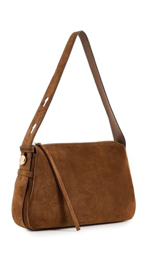 Tory Burch Women's Romy Suede Shoulder Bag, Park Bench, Brown, One Size