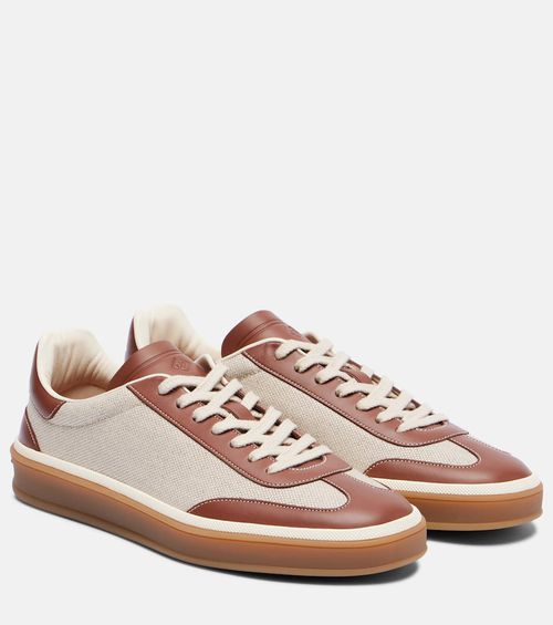 Tennis Walk leather-trimmed sneakers
