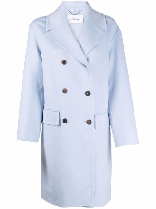 Double-breasted button coat - Blue