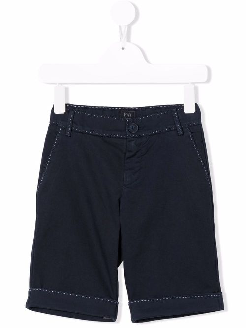Mid-rise bermuda shorts - Blue
