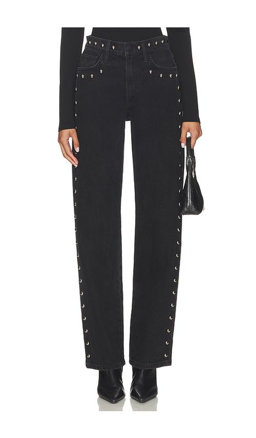 Joe's Jeans The Margot Studded Straight Leg Jeans in Black. - 26 also , 27